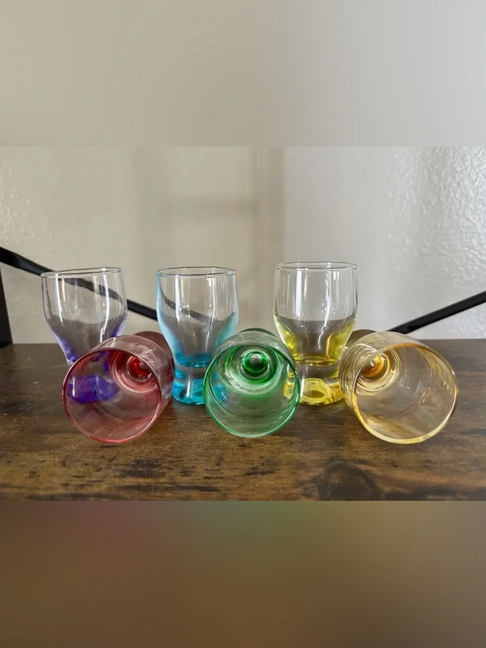 Circleware 6 Piece Colored Base Shot Glass Set - Multicolor